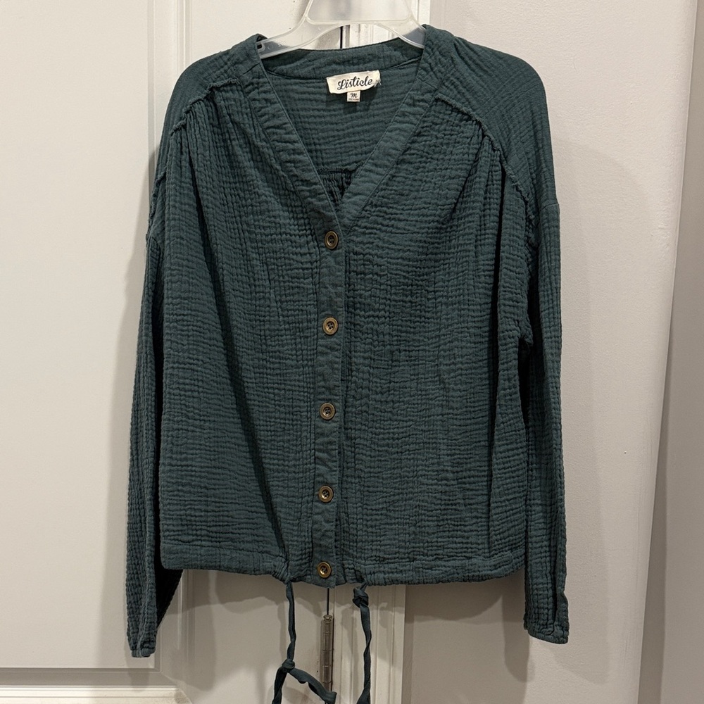 Listicle Teal Button-Down Shirt
